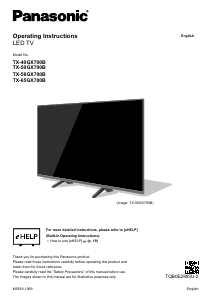 Handleiding Panasonic TX-50GX700B LED televisie