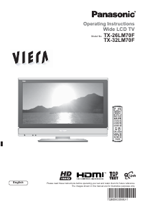 Manual Panasonic TX-32LM70F Viera LCD Television