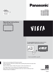 Manual Panasonic TX-55CX750E Viera LCD Television