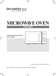 Manual Daewoo KOR6A0R Microwave