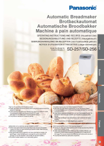 Mode d’emploi Panasonic SD-256WXE Machine à pain