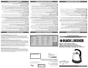 Manual Black and Decker DKS700 Kettle