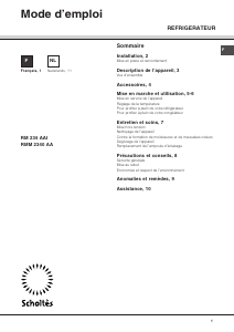Mode d’emploi Scholtès RMM 2340 AA Réfrigérateur