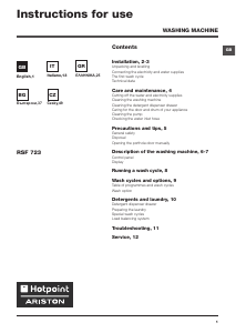 Manuale Hotpoint-Ariston RSF 723 EU Lavatrice