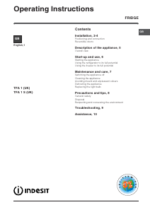 Handleiding Indesit TFA 1 S (UK) Koelkast