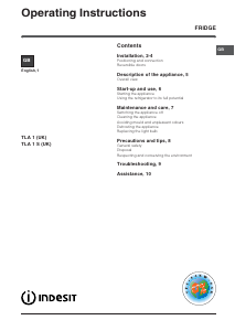 Manual Indesit TLA 1 (UK) Refrigerator