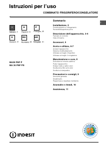 Manuale Indesit BA 35 FNF PS Frigorifero-congelatore