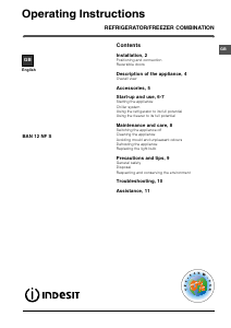 Manual Indesit BAN 12 NF S (UK) (0) Fridge-Freezer