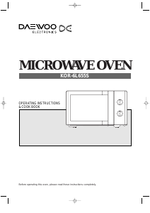 Manual Daewoo KOR6L655S Microwave