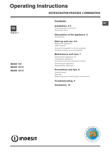 Manual Indesit BAAN 134 S (UK) Fridge-Freezer