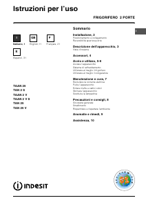 Handleiding Indesit TAN 25 (FR) Koel-vries combinatie