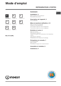 Bruksanvisning Indesit RA 27 IX (FR) (0) Kjøle-fryseskap