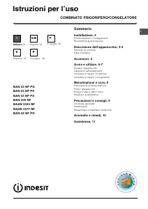 Manuale Indesit BAN 336 NF Frigorifero-congelatore