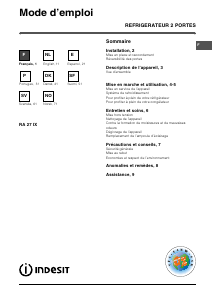 Manual de uso Indesit RA 27 IX (FR) Frigorífico combinado