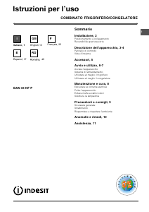 Handleiding Indesit BAN 33 NF P (0) Koel-vries combinatie