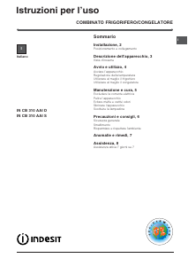 Manuale Indesit IN CB 310 AAI D Frigorifero-congelatore