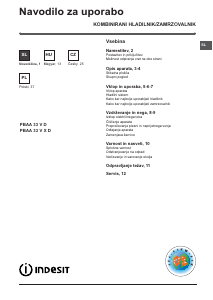 Instrukcja Indesit PBAA 33 V X D Lodówko-zamrażarka