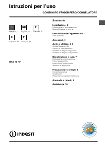 Manuale Indesit BAN 12 NF (0) Frigorifero-congelatore