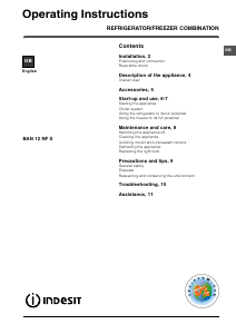 Bruksanvisning Indesit BAN 12 NF S (UK) Kyl-frys