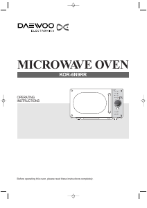 Manual Daewoo KOR6N9RR Microwave
