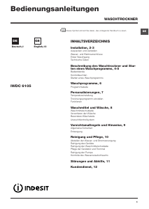 Bedienungsanleitung Indesit IWDC 6105 (DE) Waschtrockner