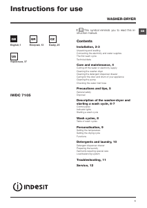 Посібник Indesit IWDC 7105 ECO (EU) Пральна машина з сушкою