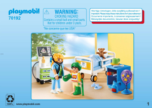 Manual Playmobil set 70192 Rescue Childrens hospital room