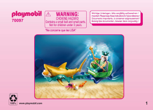 Manual Playmobil set 70097 Fairy World Sea king with shark carriage