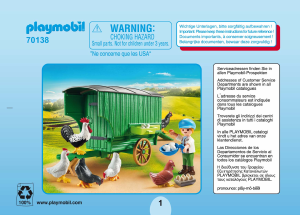 Manual Playmobil set 70138 Farm Galinheiro Móvel