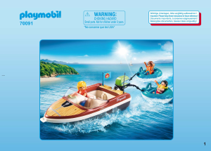 Manual Playmobil set 70091 Leisure Speedboat with tube riders