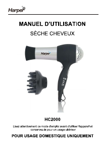 Manual de uso Harper HC2000 Secador de pelo