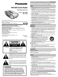 Manual Panasonic RC-7200P Alarm Clock Radio