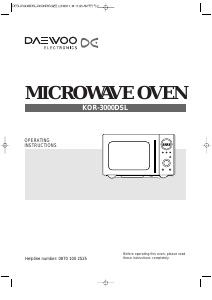 Manual Daewoo KOR3000D Microwave