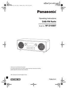 Manual Panasonic RF-D100BTGN Radio