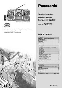 Manual Panasonic RX-VT80 Stereo-set