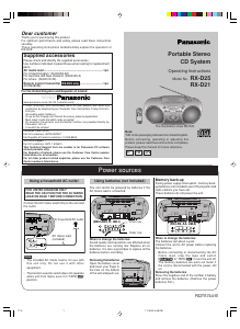 Handleiding Panasonic RX-D21E Stereoset