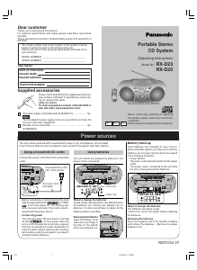 Handleiding Panasonic RX-D23P Stereoset