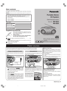 Handleiding Panasonic RX-D20PL Stereoset