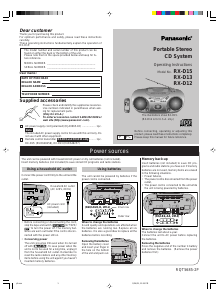 Manual Panasonic RX-D15 Stereo-set