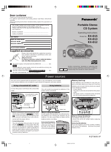 Handleiding Panasonic RX-D13P Stereoset