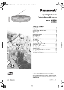 Manual Panasonic RX-ES29 Stereo-set