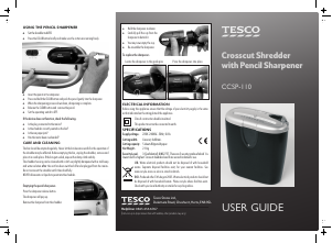 Manual Tesco CCSP-110 Paper Shredder