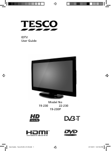Manual Tesco IDTV 19-230 LCD Television