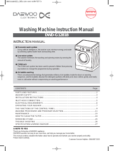 Manual Daewoo DWDG1281 Washing Machine