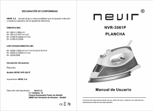 Manual de uso Nevir NVR-3561 P Plancha
