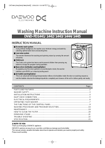 Manual Daewoo DWDG1441 Washing Machine