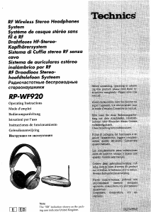 Manual Technics RP-WF920 Headphone