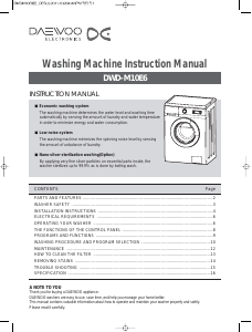 Manual Daewoo DWDM10E6 Washing Machine