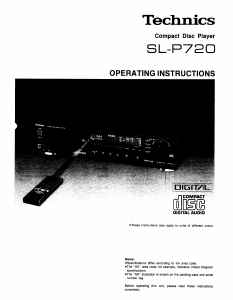 Manual Technics SL-P720 CD Player