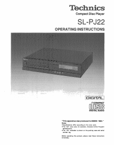 Manual Technics SL-PJ22 CD Player